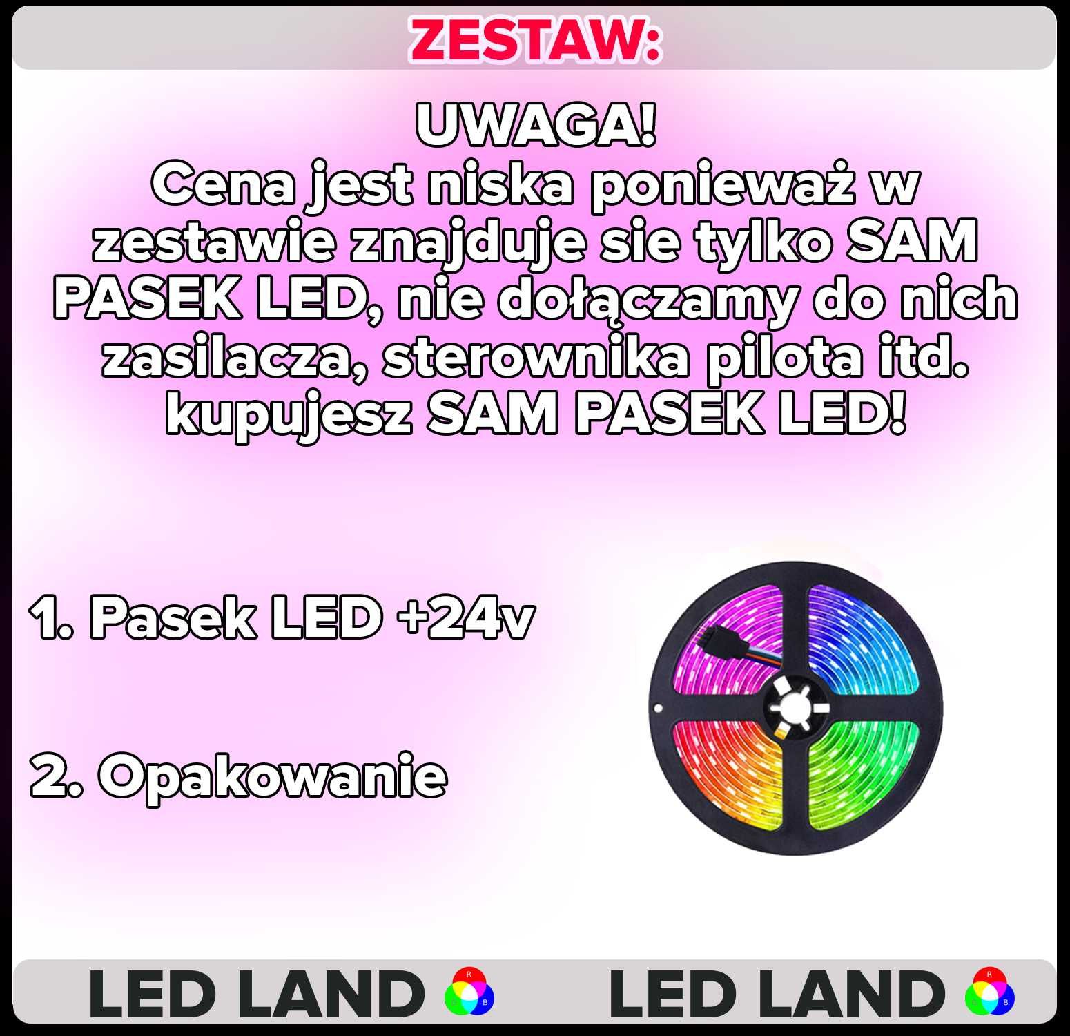 Pasek LED 5m +24V RGB 5050