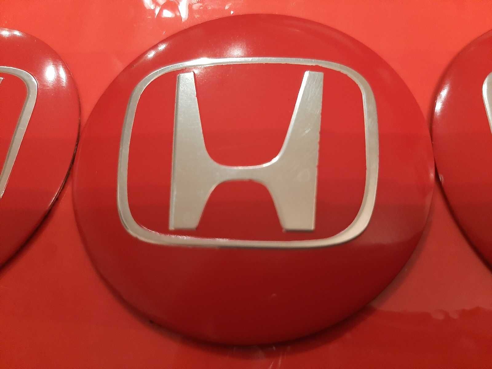 Dekielki Honda, aluminium, 4 sztuki, czerwone, TypeR