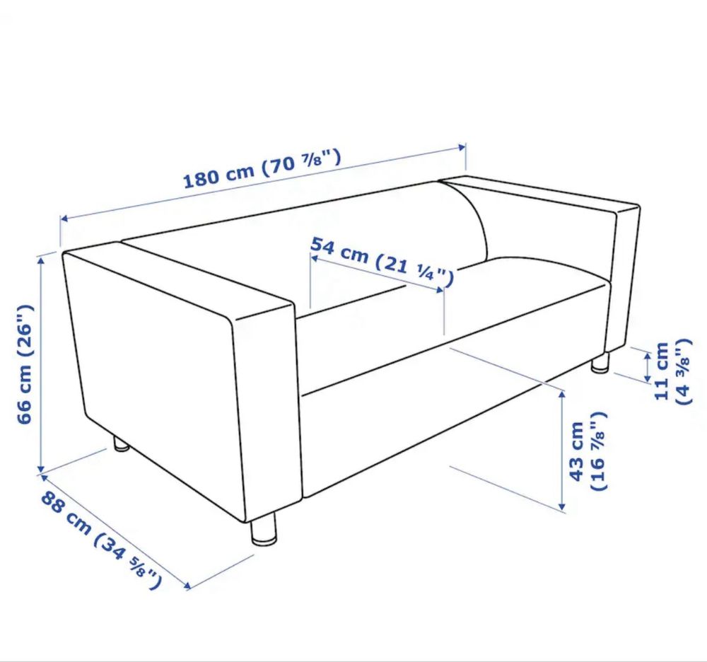 Kanapa sofa ikea klippan szara