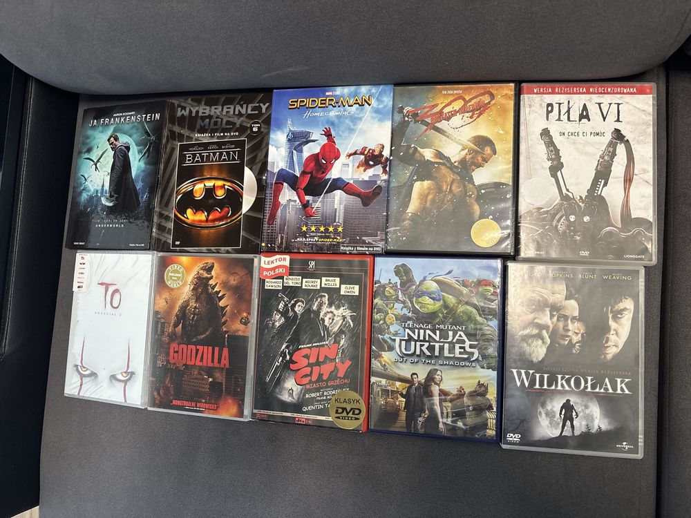 Zestaw filmow DVD - 10 szt - TO Piła Wilkołak Barman 300 Lektor PL