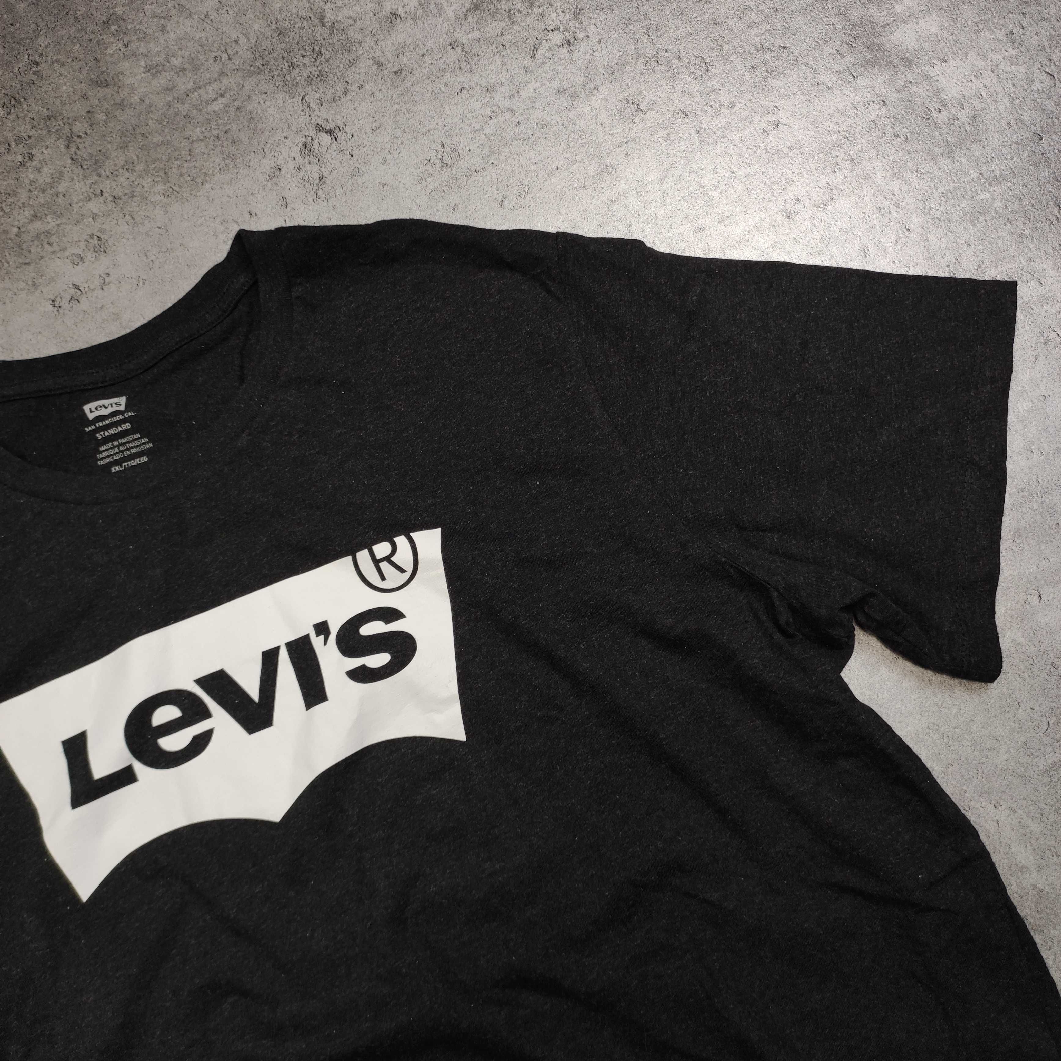 MĘSKA Koszulka Bawełna PREMIUM Duże Logo Levis Klasyczna Elegancka