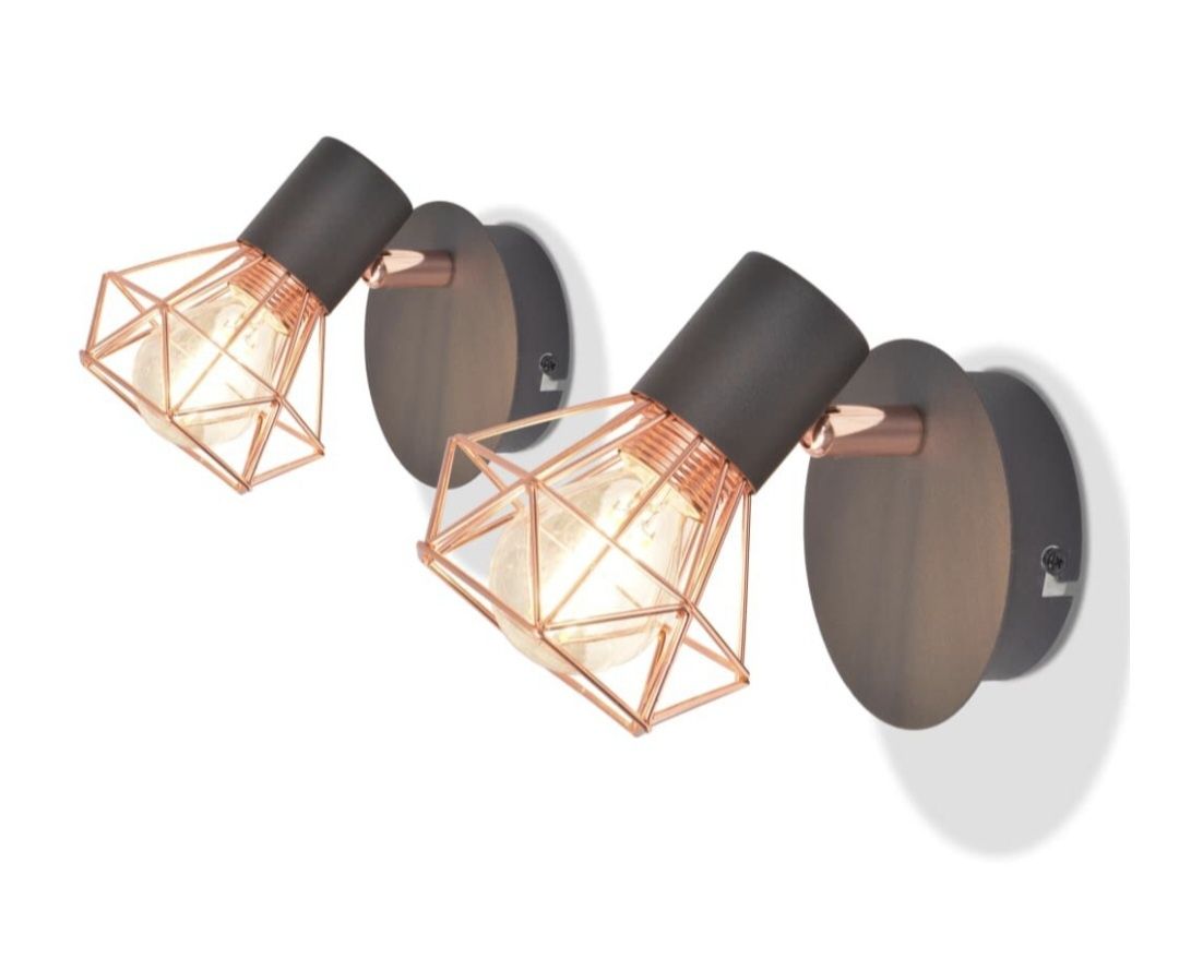 Candeeiros de parede 2 pcs c/ 2 lâmpadas filamentos LED 8 W