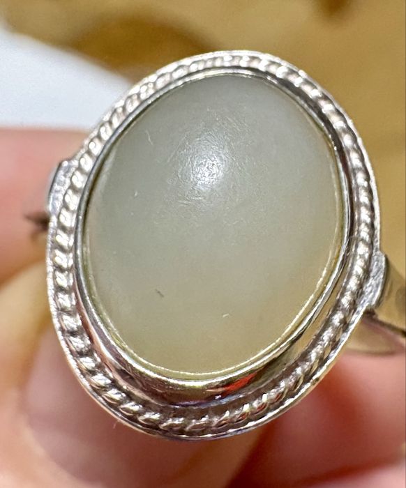 Stary srebrny pierscionek warmet agat vintage biżuteria PRL klasyka