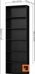 QOrganizer 6 Poziomowy ,Czarny, 60x 23,5x 180cm