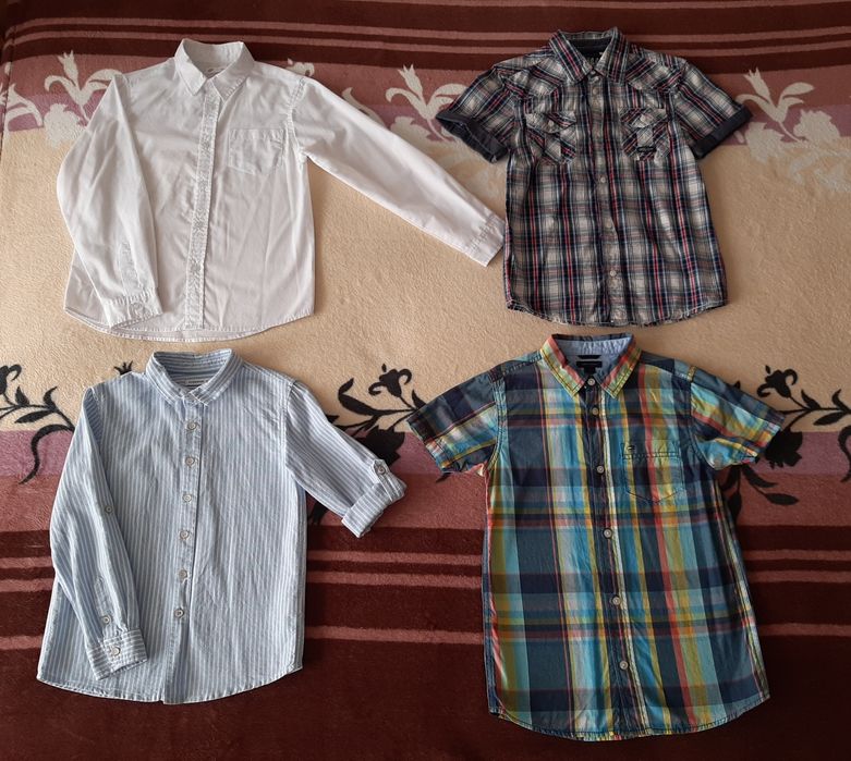 Koszule 4 szt. r.122/128 Reserved, Tommy, Athletic, Pepco biała kolor