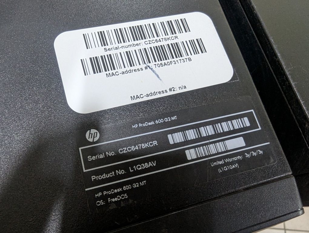 HP ProDesk 600, i3 6100
