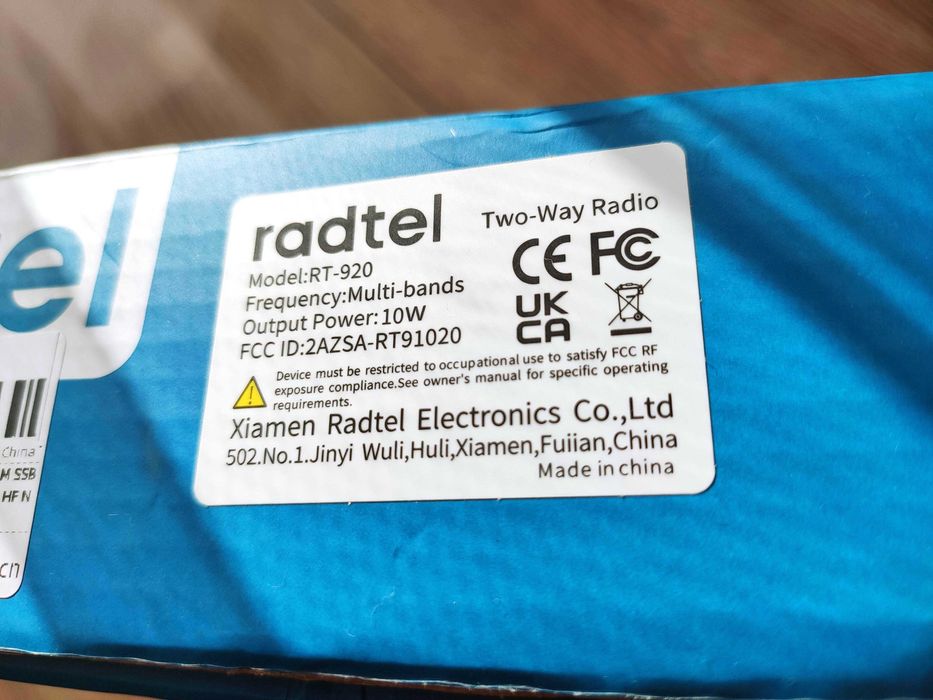 RADTEL RT-920 Walkie Talkie Radiotelefon – HF CB AM/FM 10W Bluetooth