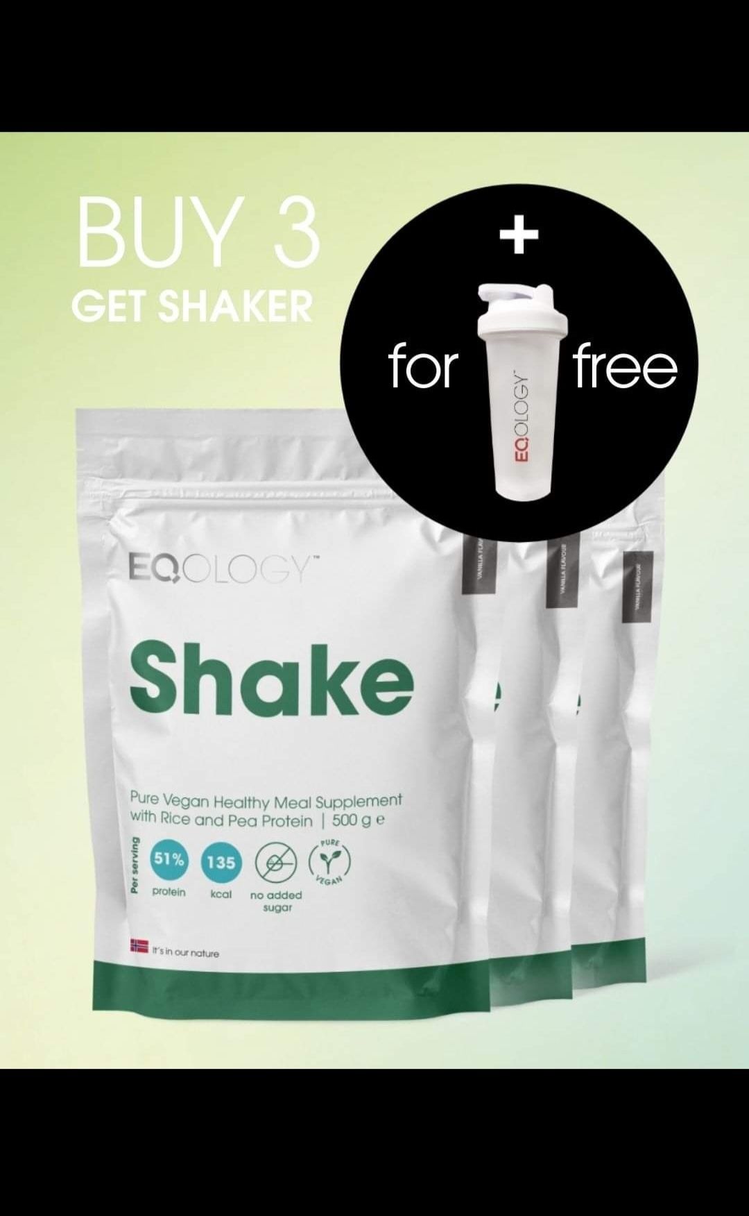 Vegański Shake 100% naturalny EQology PROMOCJA