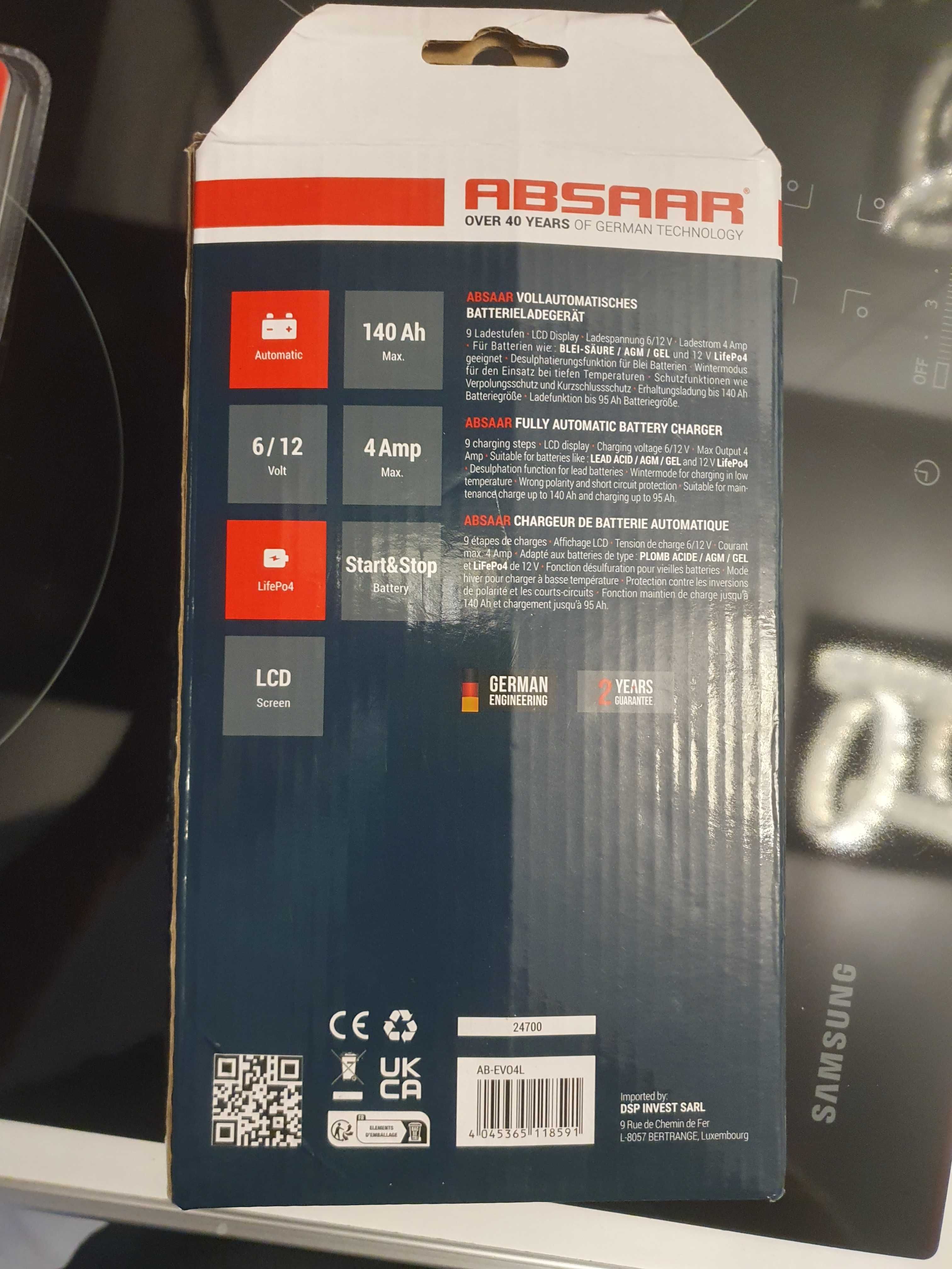 Absaar evo. 4.0 li prostownik do akumulatorów samochodowych