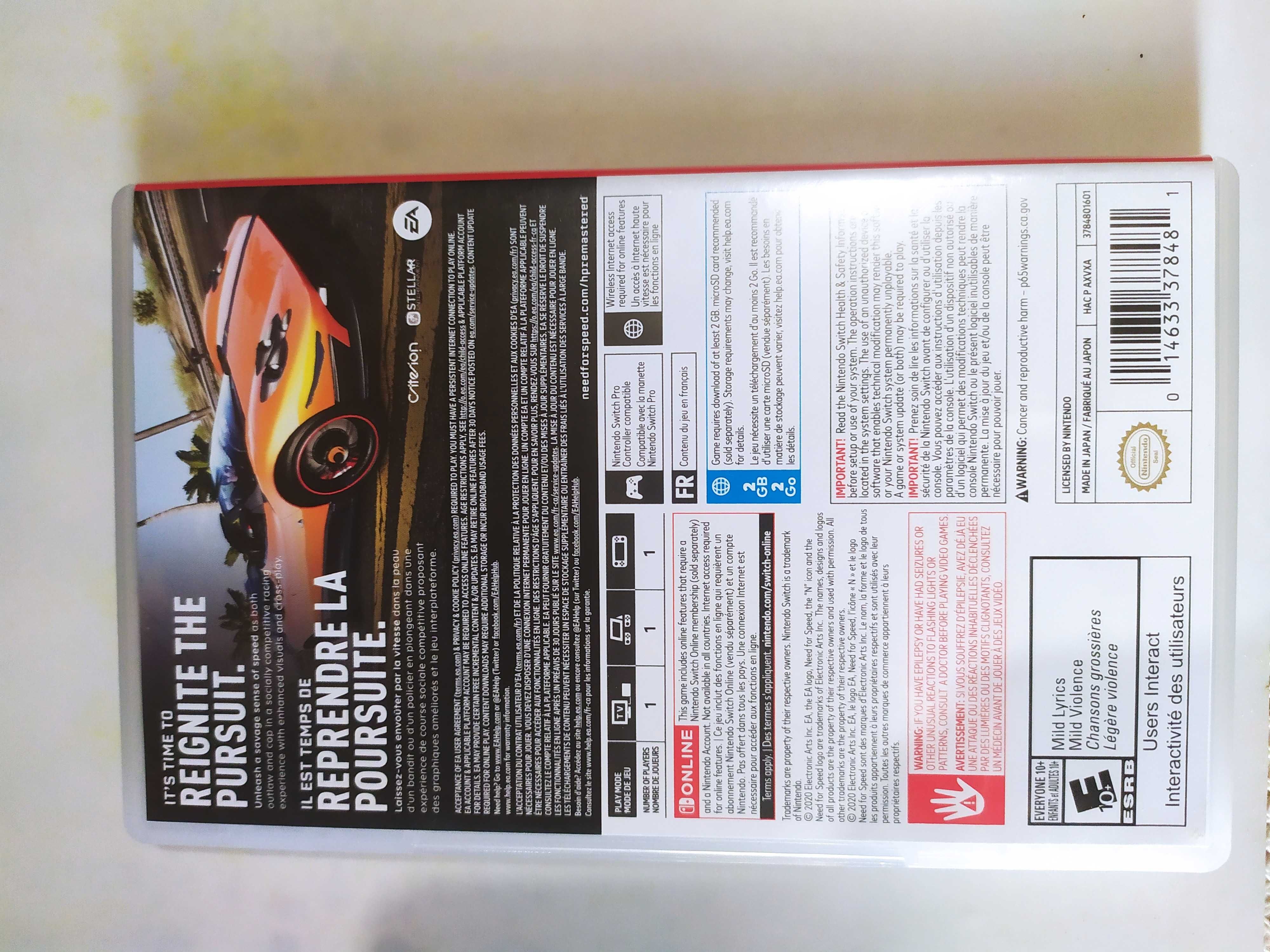 Игра NFS Hot Pursuit для Nintendo Switch