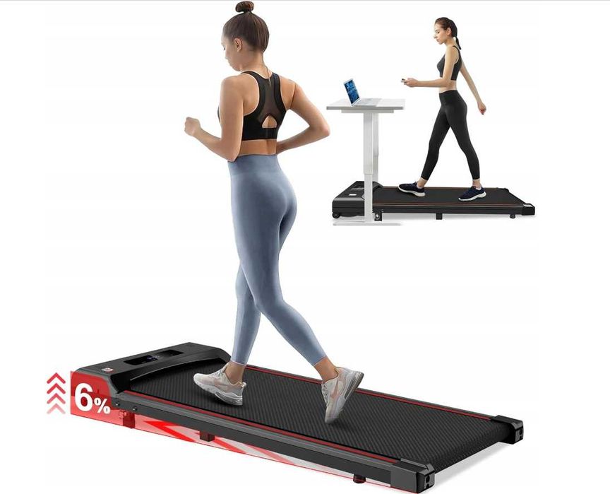 Bieżnia Elektryczna KUFOCE Walking Pad Lekka, Do 120 kg, 6% Nachylenie