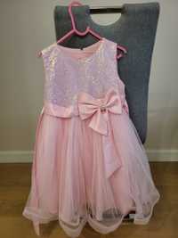 Piękna różowa sukienka na 6,5 - 7 lat, r. 128-134