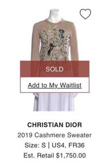 Christian Dior светр кашемір