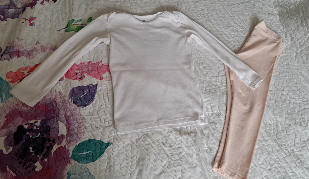 H&M 104 legginsy koszulka długi rękaw