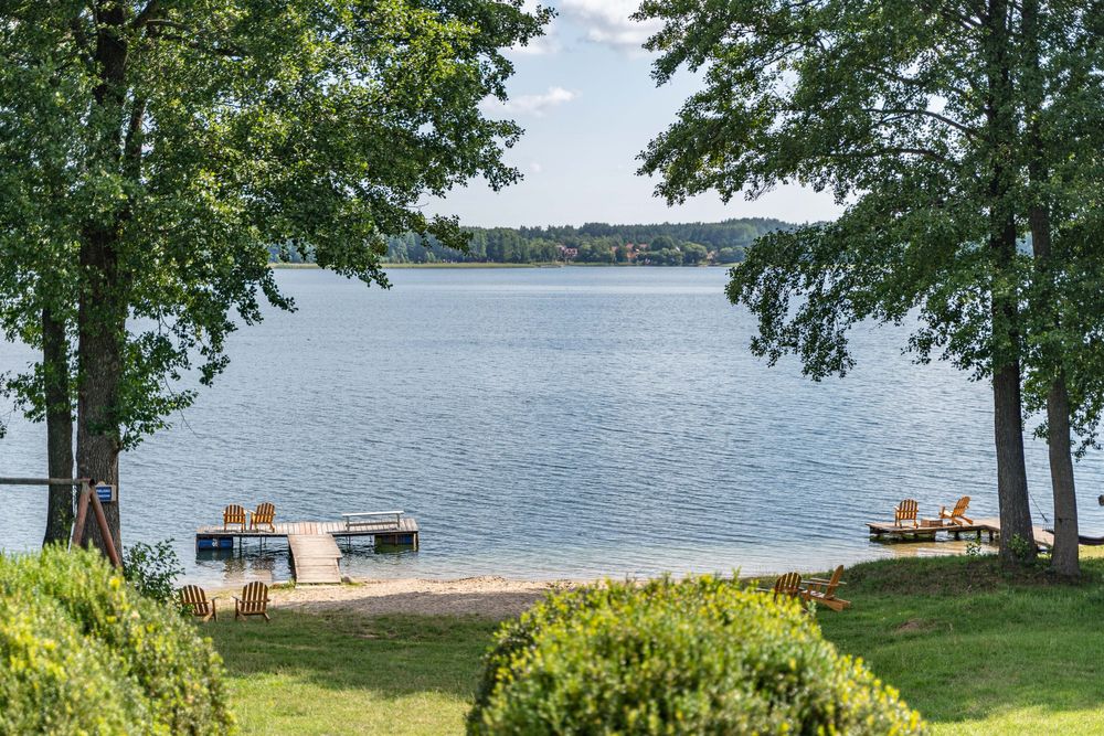 Domek na Mazurach 10os., Domek nad jeziorem, prywatna plaża