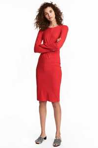 Новое! Яркое красное платье футляр H&M XS-S