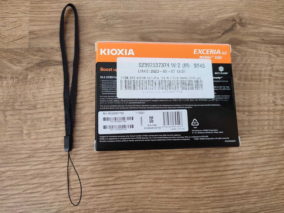 SSD 1TB Kioxia Exceria G2. NVMe PCIe. + pendrive Kingston 64GB USB 3.2