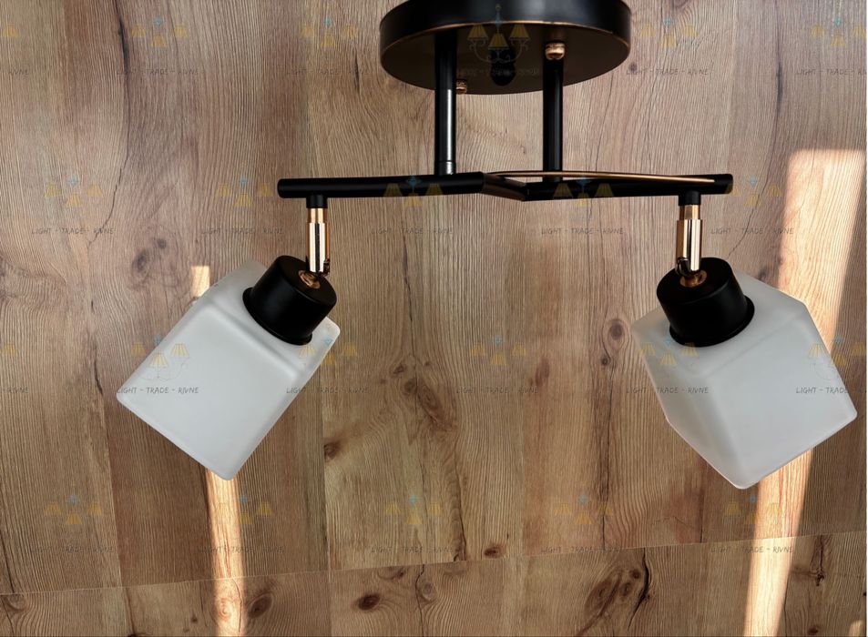 Люстра на 2 лампочки з направляючими плафонами