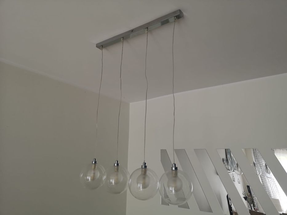 Lampa wiszaca sufitowa listwa z żarówkami G9 z kloszami bulb + gratis