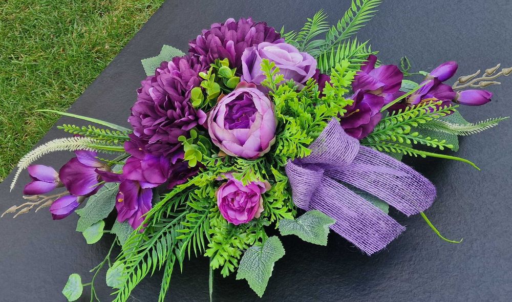 2x Kompozycja kwiatowa na grób cmentarz stroik ikebana Z325