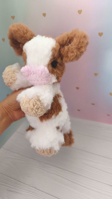 В'язана іграшка Коровка корова 25см мягкая игрушка вязаная крючком