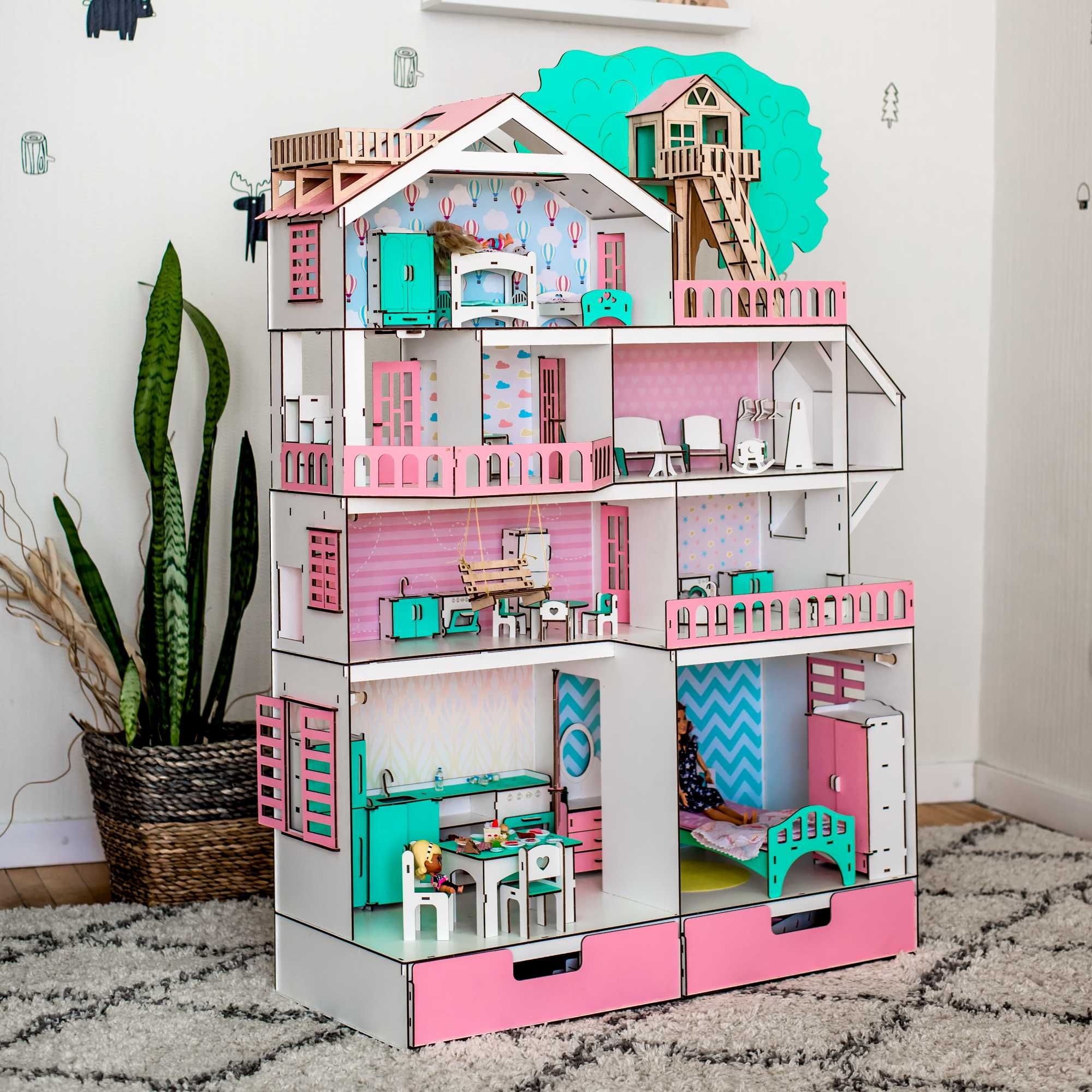 Дом приключений 125 см кукольный домик для кукол LOL, Барби мебель