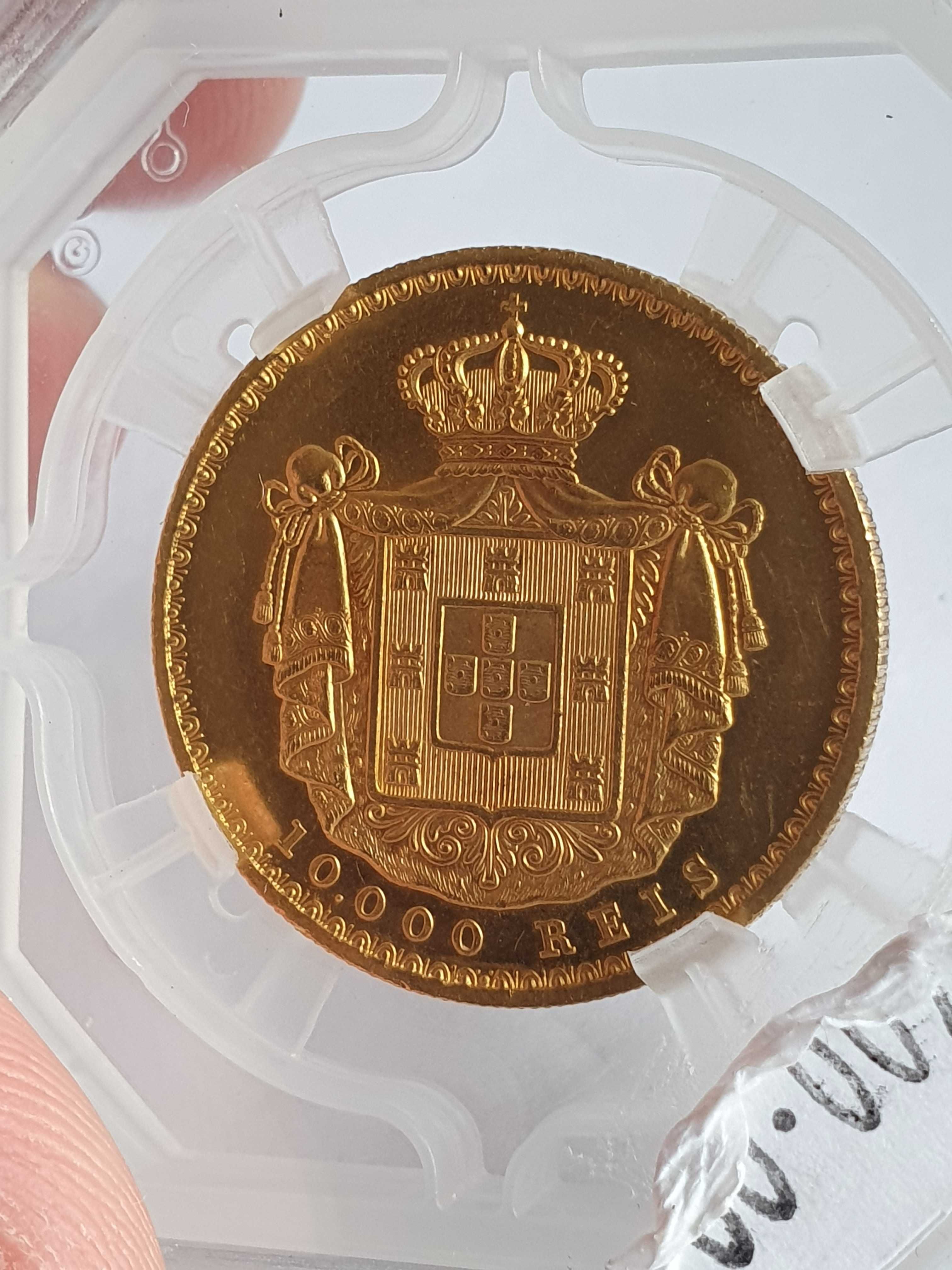 Moeda ouro D Luis I 10.000 Réis  ( MS 65)