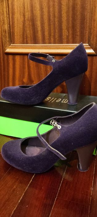 Sapato de salto alto Melissa Ashia II flocado, tam.39 (EU)