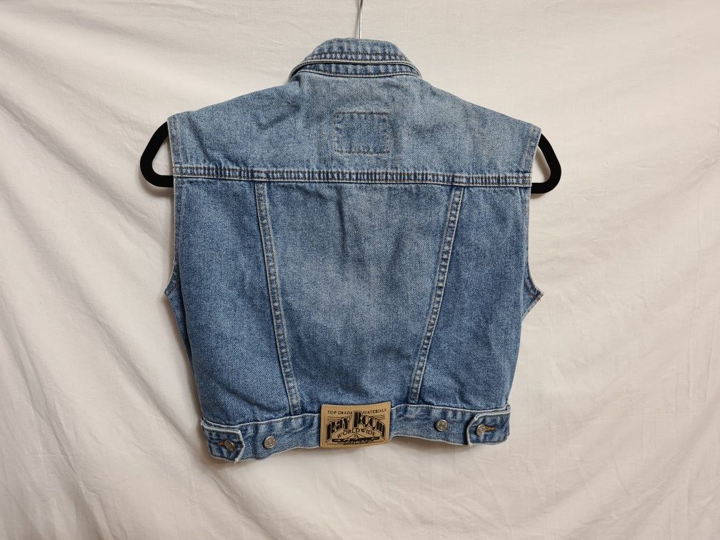 Kamizelka denim jeans ray boom vintage S bezrękawnik