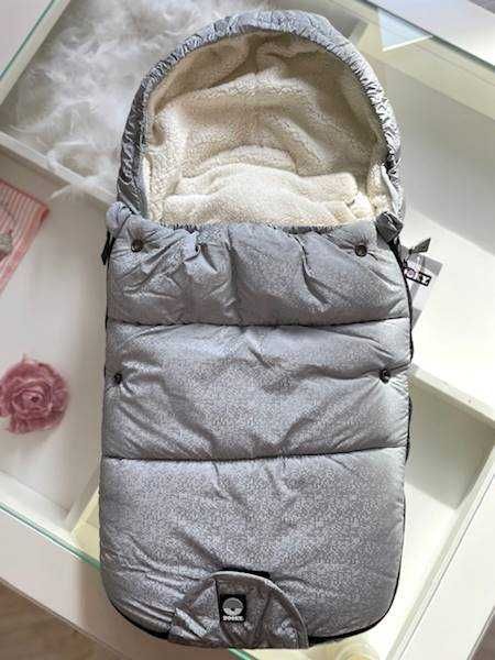 ŚPIWOREK do wózka SANEK na JESIEŃ zimę DOOKY Frosted Silver Sky