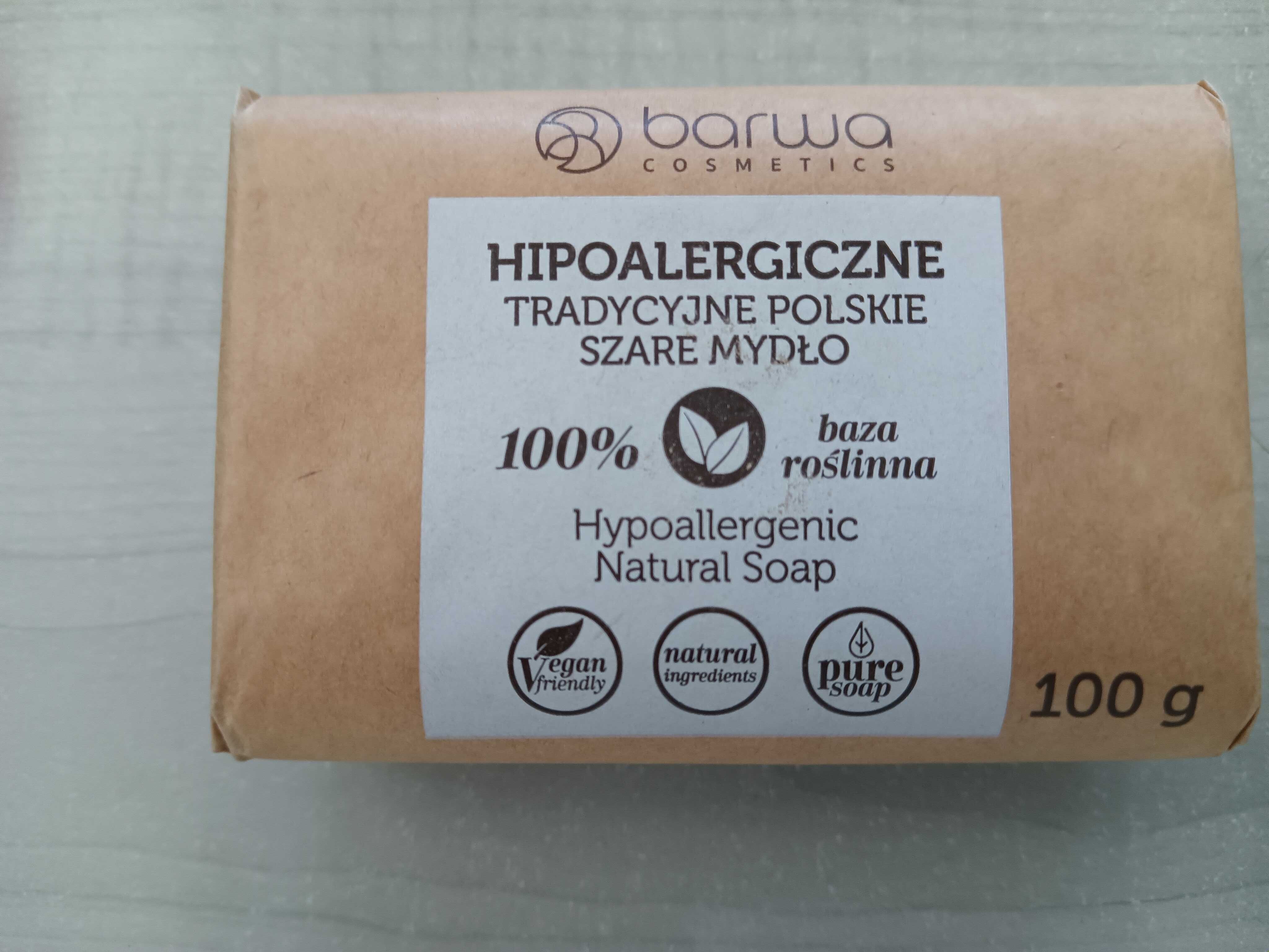 Hypoalergiczne szare tradycyjne polskie mydło kostka 100g