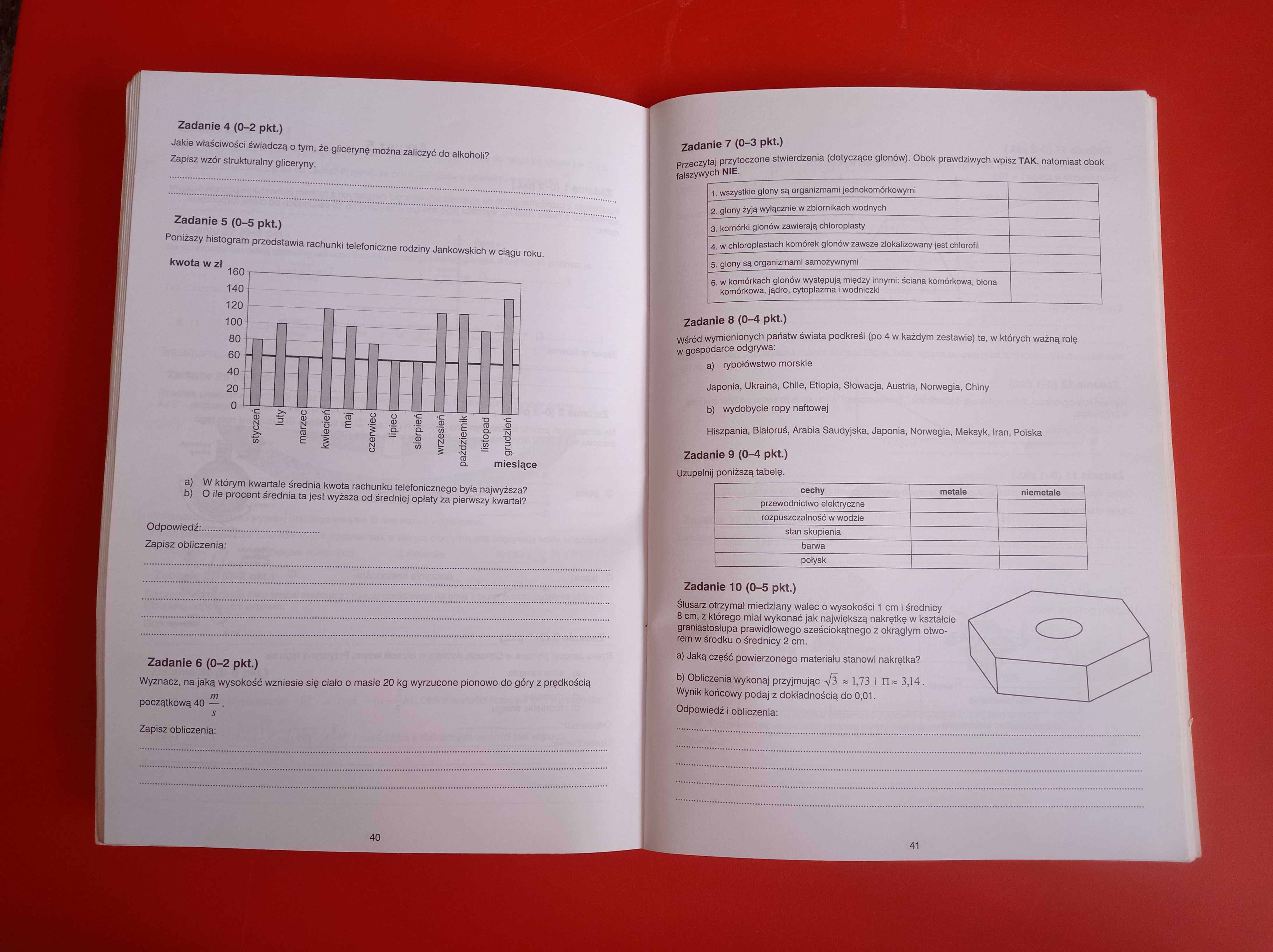 Testy-ćwiczenia dla gimnazjalistów cz.matematyczno