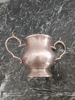 Mlecznik platerowane srebro wys 10 cm szer 18 cm z uszkami