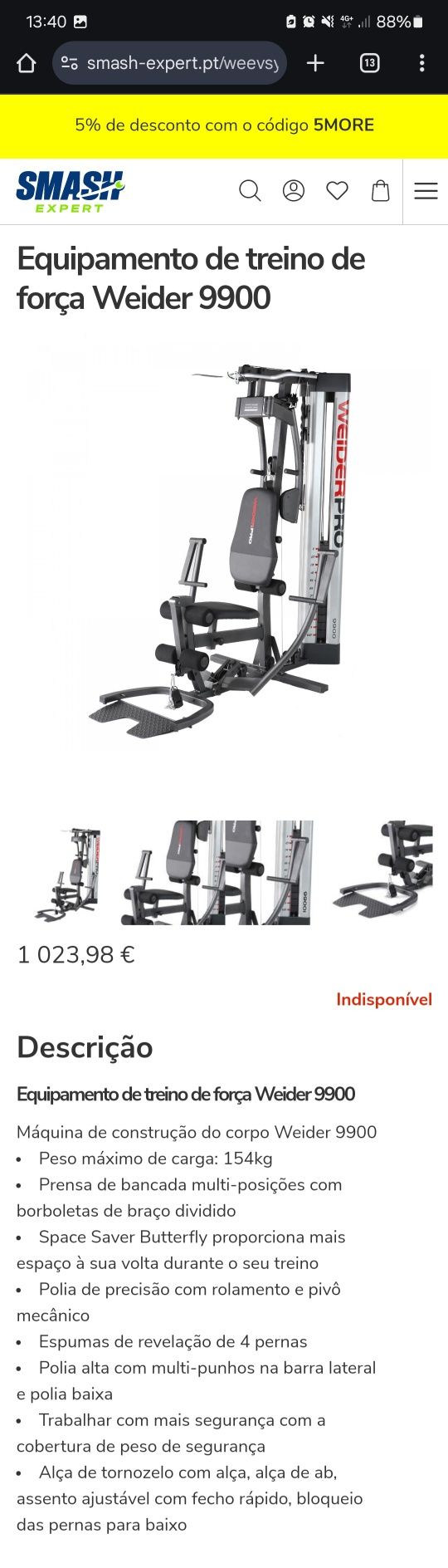Equipamentos de ginásio e musculação