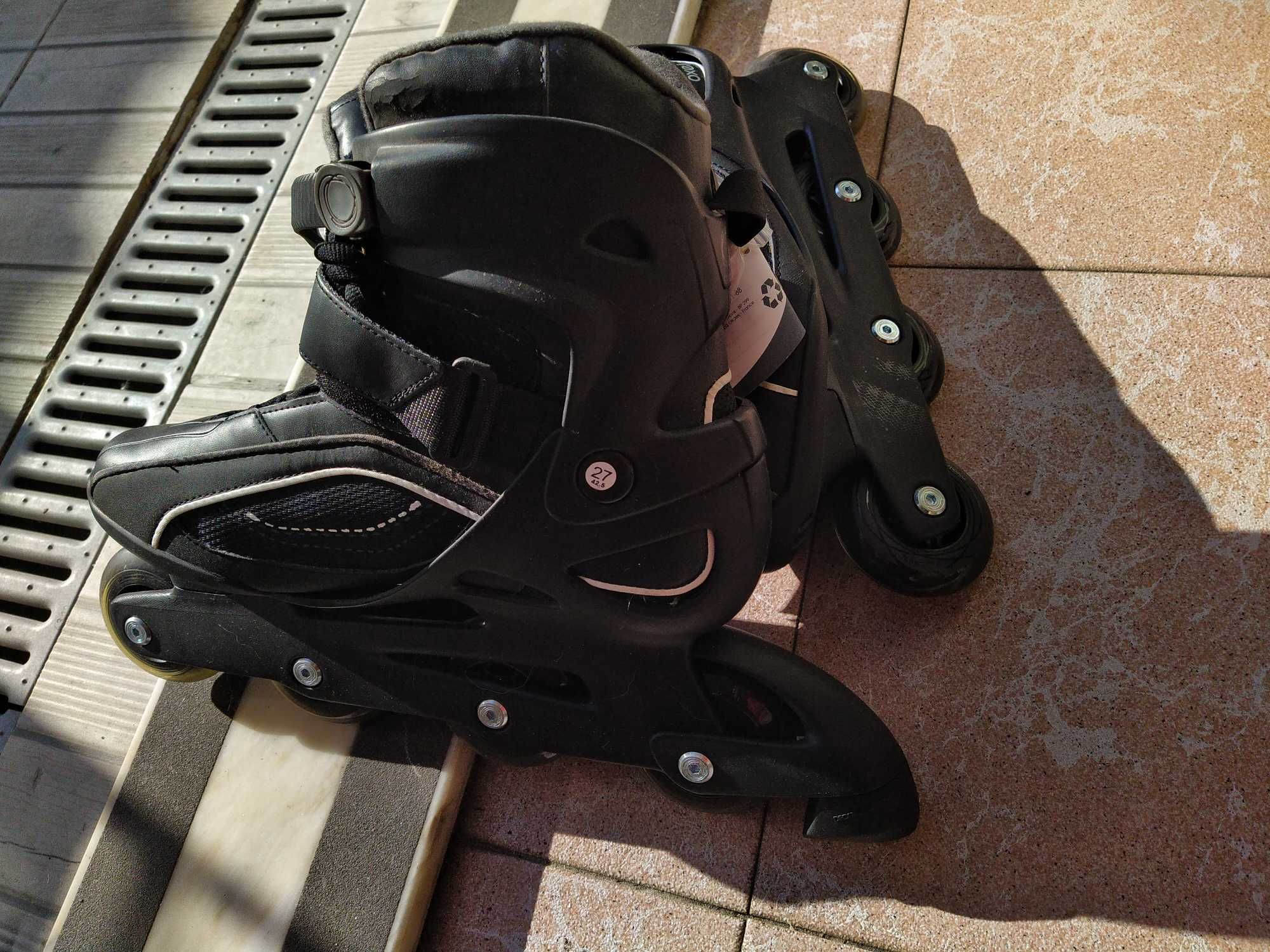 Patins em linha novos 42.5 + Joelheiras de proteção