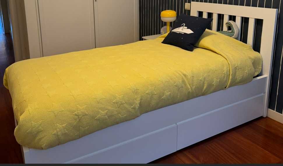 Cama Solteiro / Individual 90 cm lacada branco