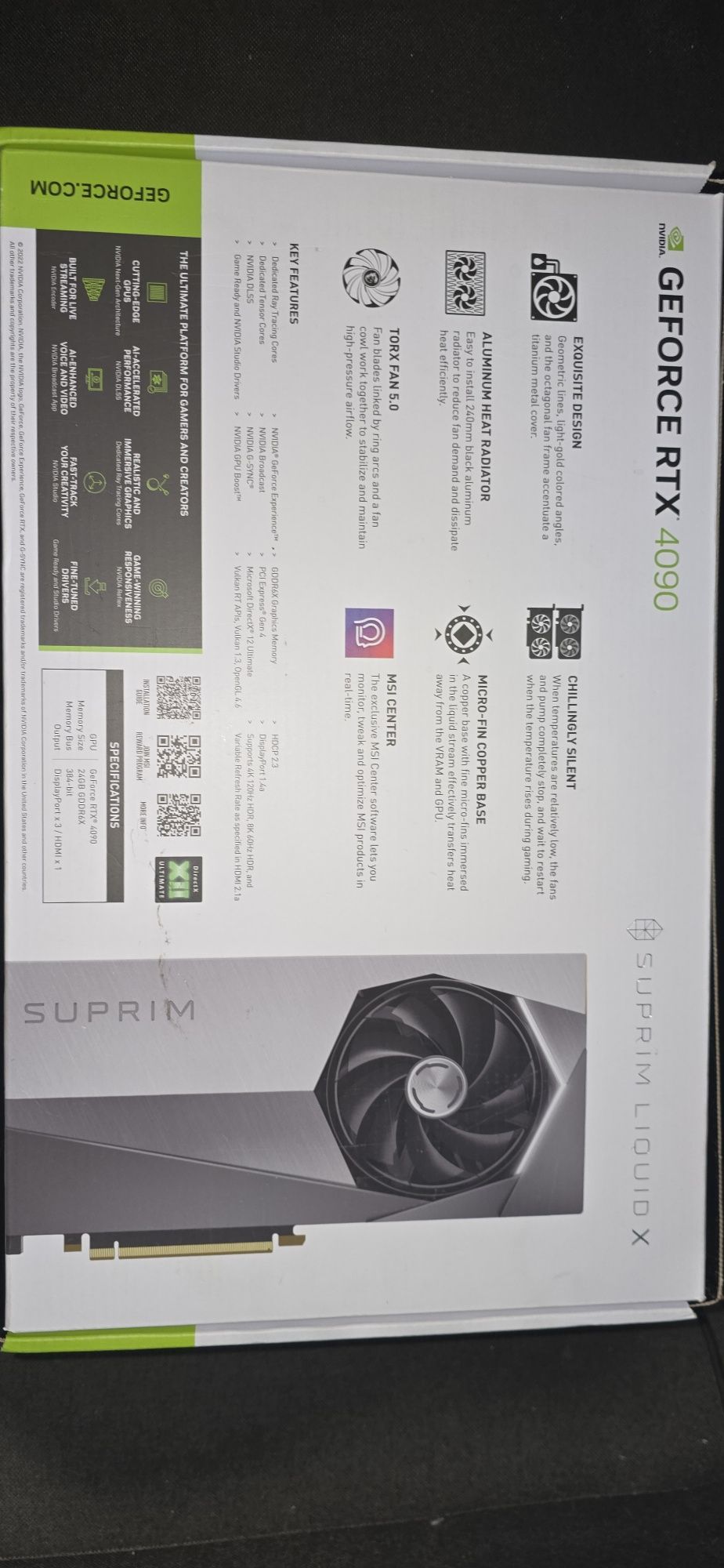 Karta graficzna MSI GeForce RTX 4090 Suprim Liquid X 24 GB GDDR6X