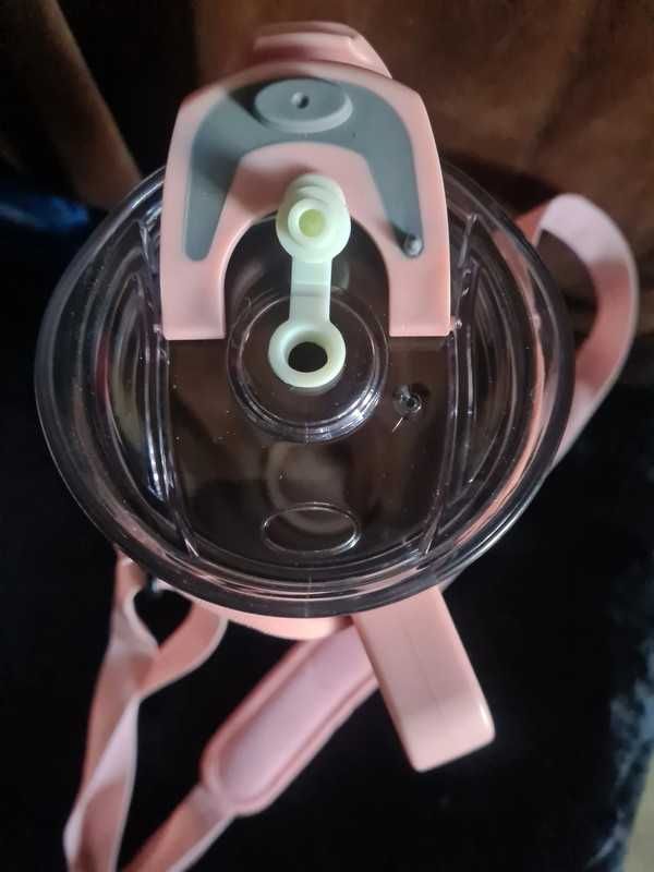 kubek termiczny 1100ml różowy z uchwytem+etui
