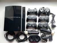 Zestaw Konsola PlayStation 3 PS3 + 8 pad + kamerka + 27 gier + plecak