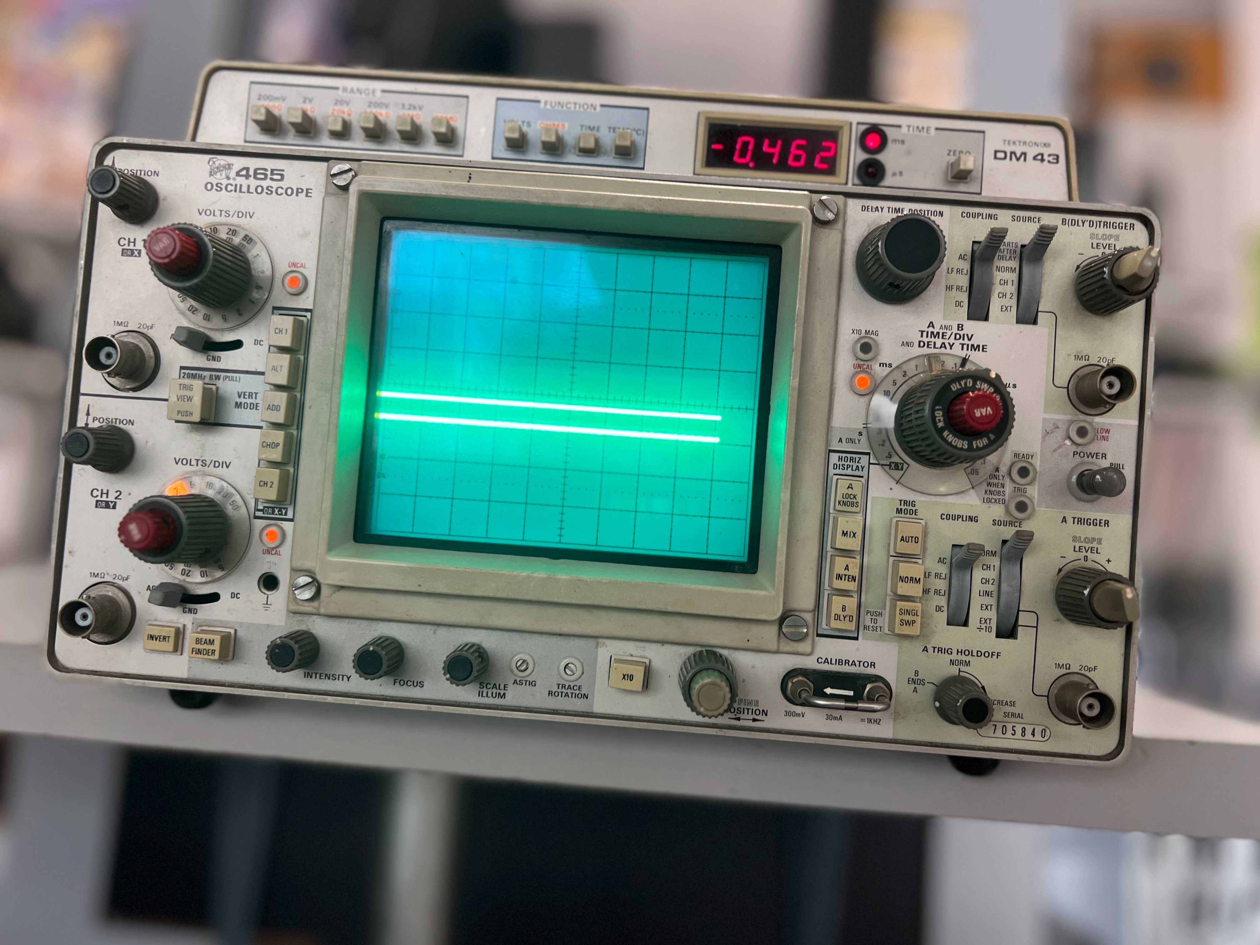 TEKTRONIX 465 Oscyloskop 2-kanałowy+ moduł multimetra + 1szt na części