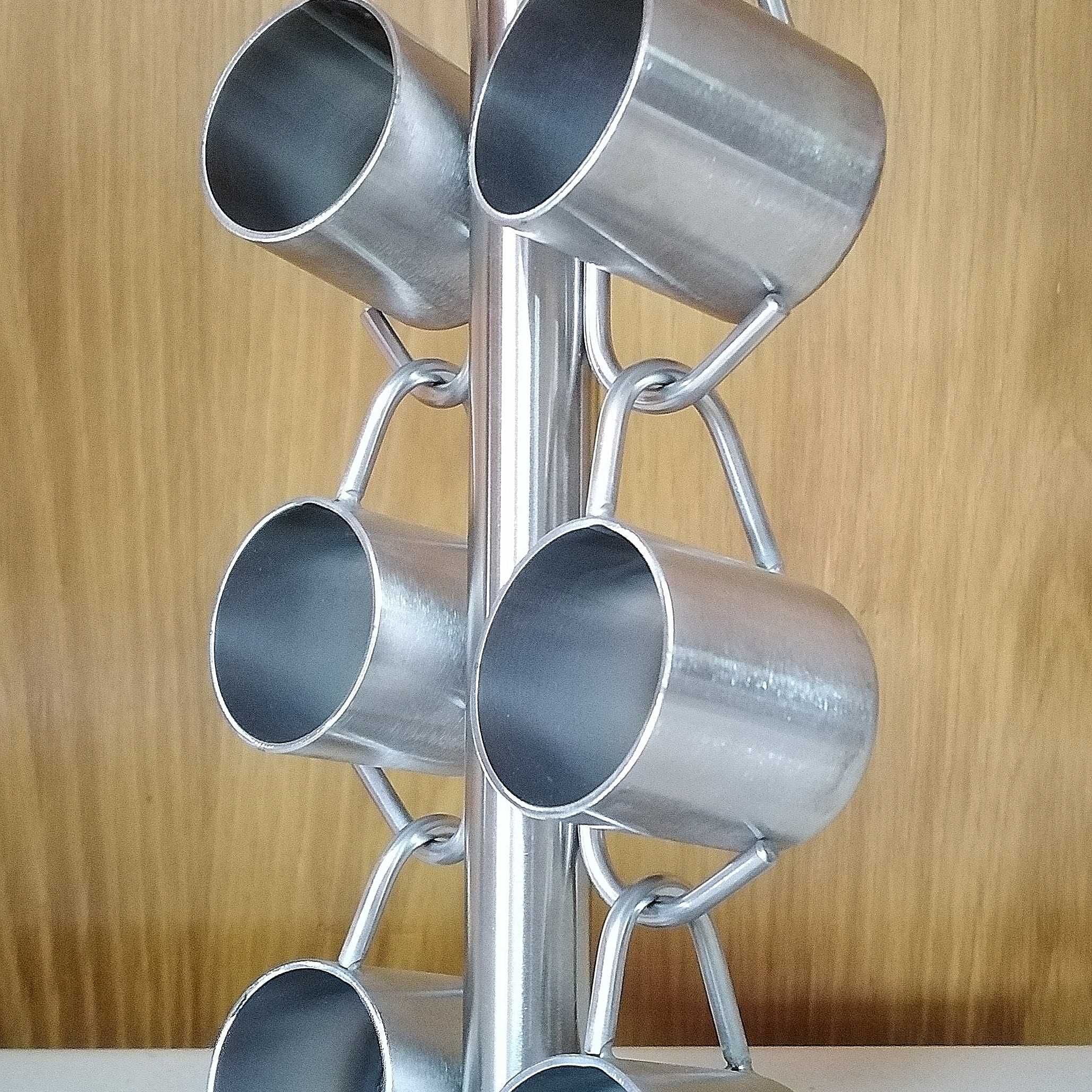 Suporte aço inox com 6 canequinhas de asa