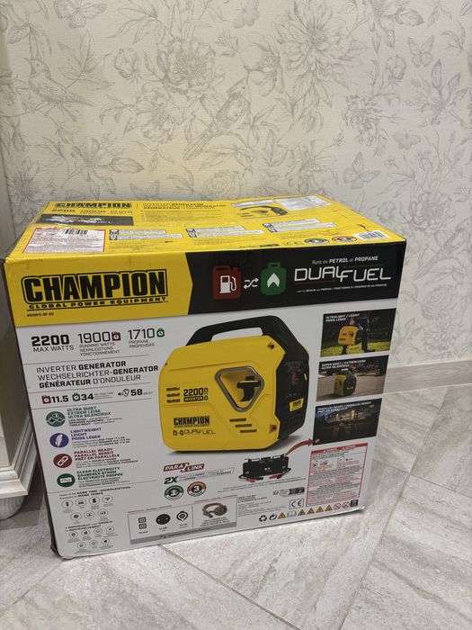 Ненератор внверторний Champion 2200 Вт Dual Fuel (бензин / газ)