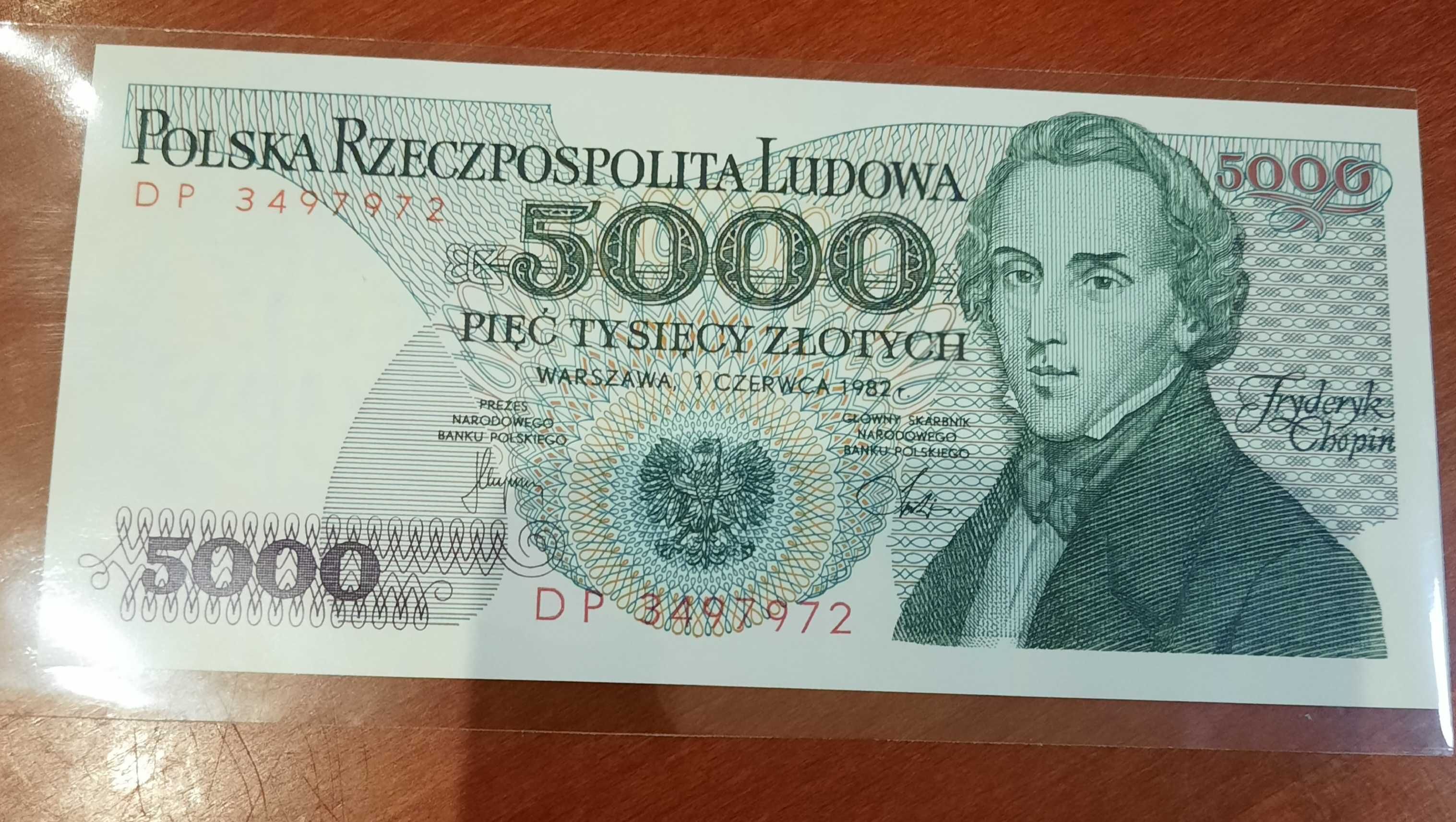 Banknot 5000 zł UNC seria DP rok 1982 polecam