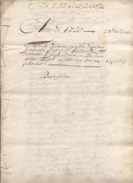 Manuscrito de Évora de 24 de out de 1725 - foro