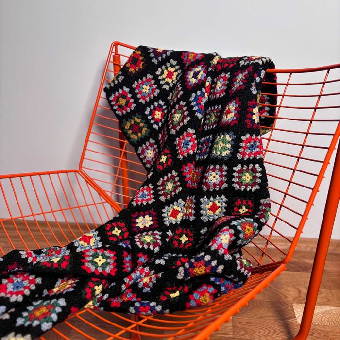 Koc narzuta handmade patchwork Granny squares