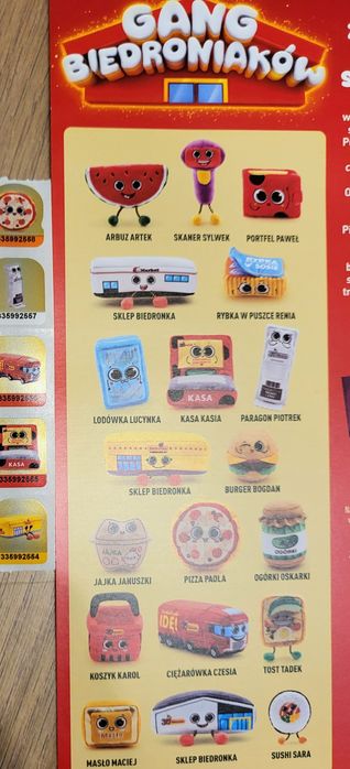 18 x Naklejka Biedroniaki gang biedroniaków maskotka pluszak naklejki