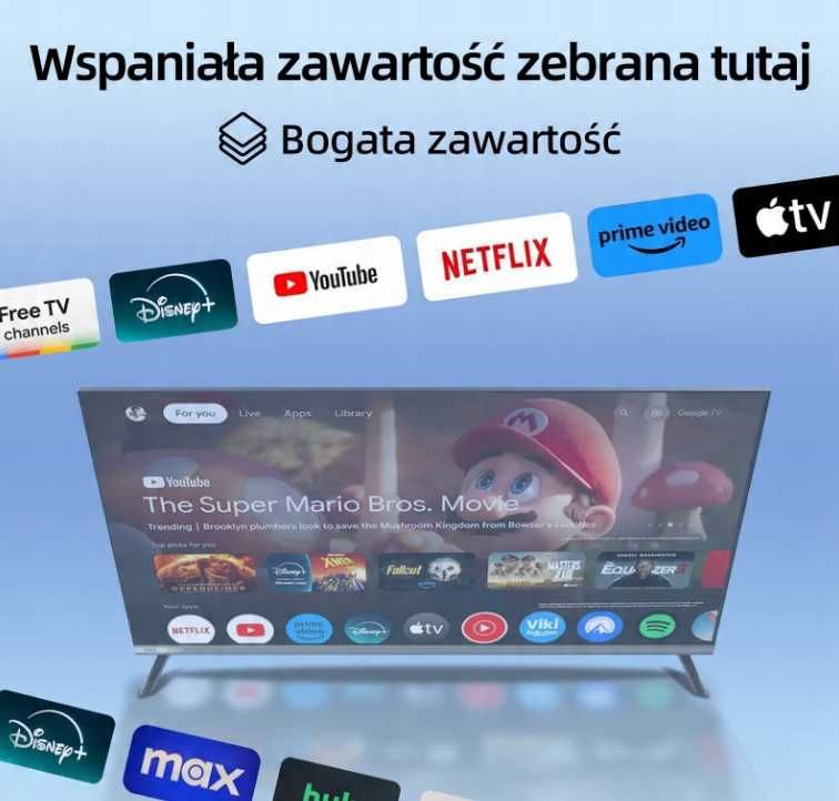 Nowy CHIQ 43 cale 4K UHD hdr Smart WIFI DVB-T2 U43H7C FV23% gw24m