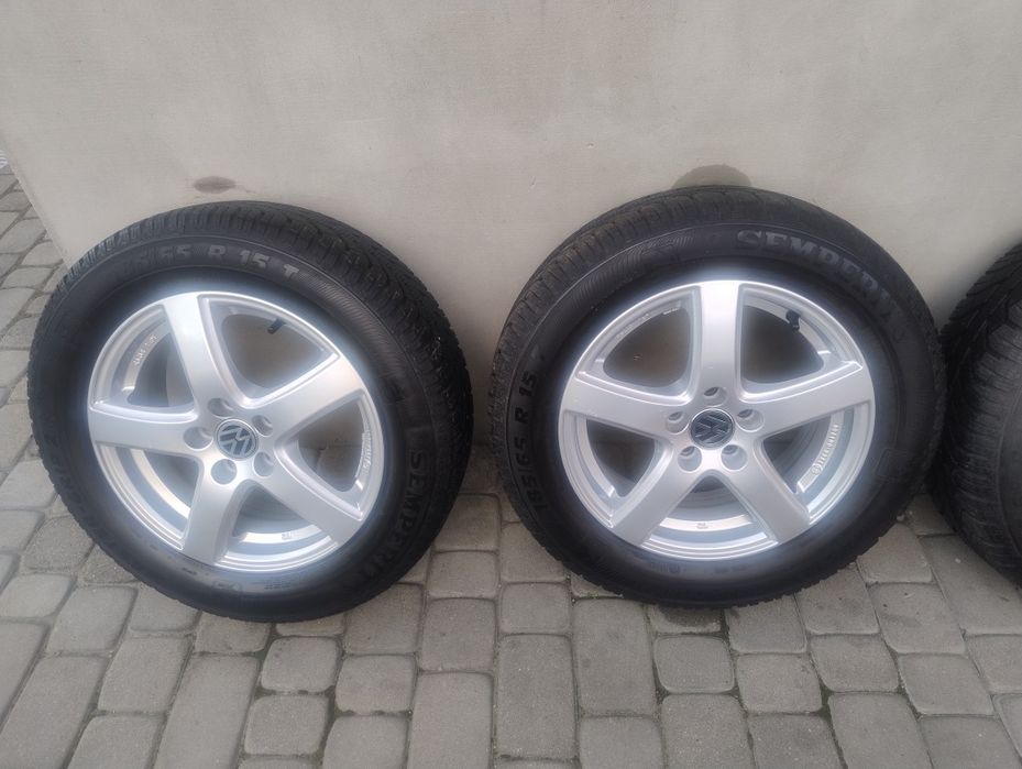 Komplet Kół Aluminiowych do VW/ Skoda # 185/65/R15 # ZIMA # Stan bdb !