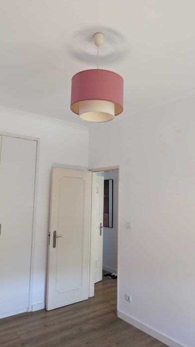 candeeiro abajour de teto duplo - 3D - Rosa e Branco - ótimo estado