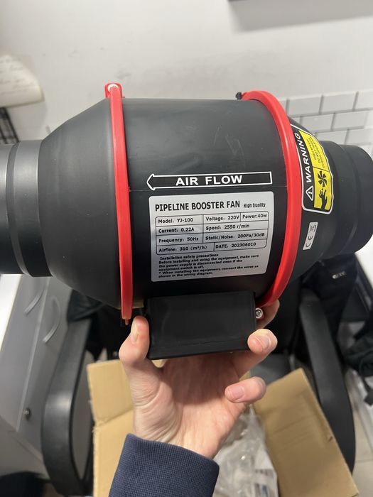 Канальний витяжний вентилятор yj 100